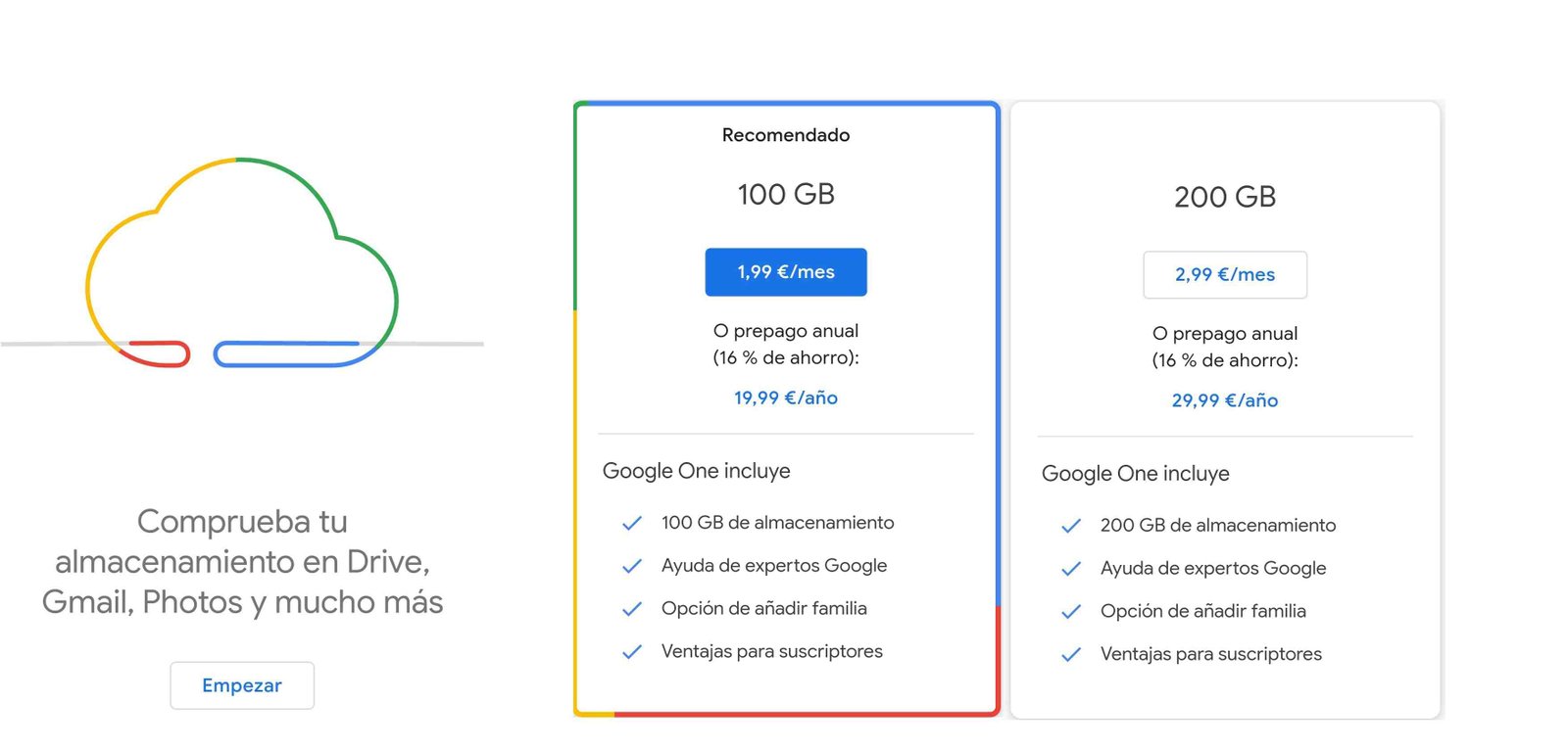 Google One precio